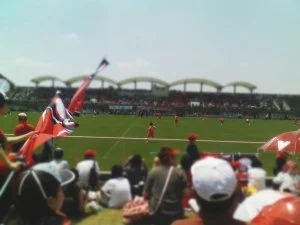 ロッソの試合で赤く染まった(俺の腕が)