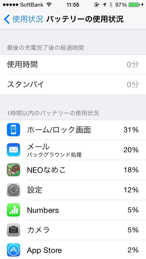 iOS8ではバッテリー食いまくるアプリを特定できるようになった