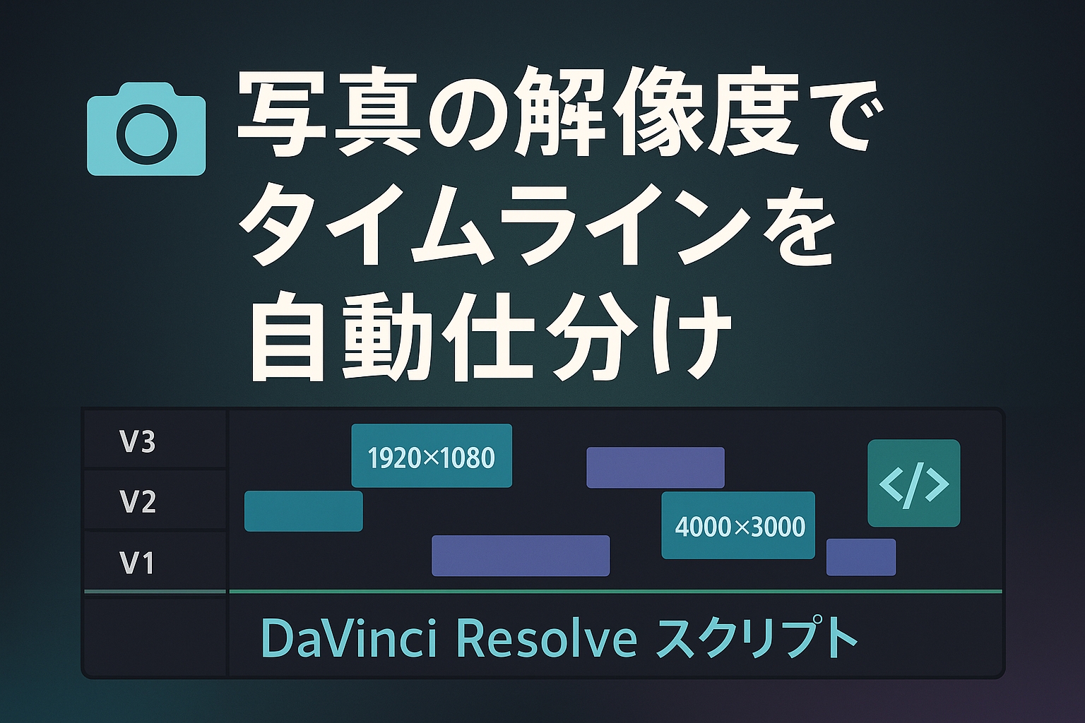 DaVinci Resolve写真の解像度でタイムライン仕分けするスクリプト作りました